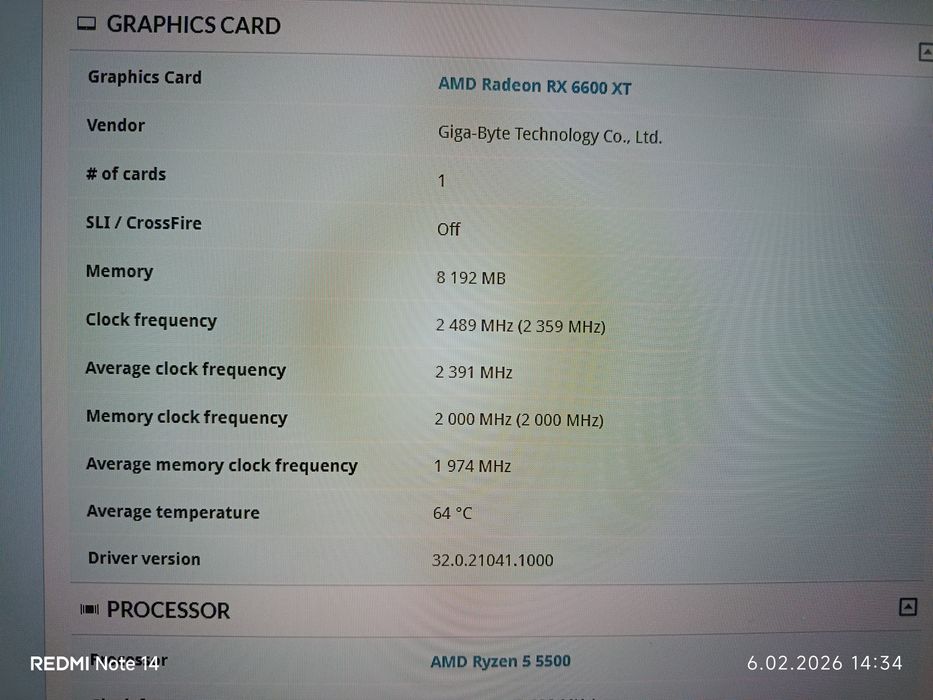 AMD Radeon RX 6600 XT GIGABYTE Eagle 8GB