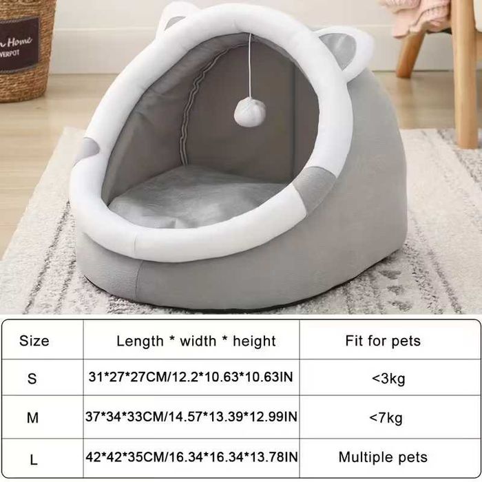 Cama de Caverna Aconchegante para Gato-novo