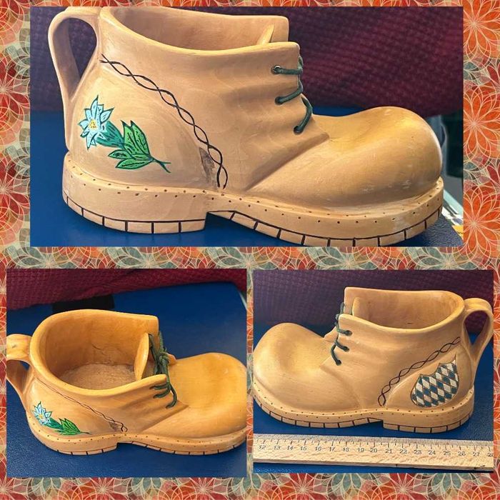 Подставка для Карандашей/Цветов Ботинок Башмак деревянный Ручная работ