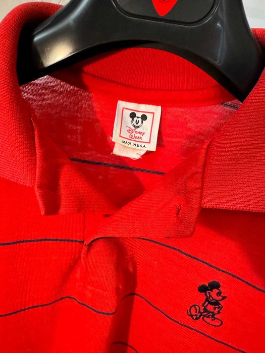 koszulka polo Mickey Mouse vintage 90s czerwona L