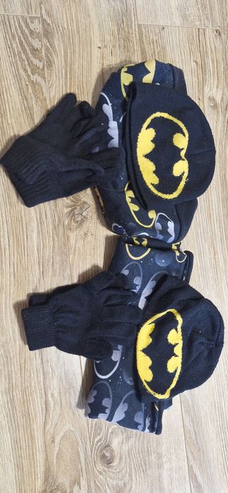 Komplety zimowe batman czapka komin rekawiczki