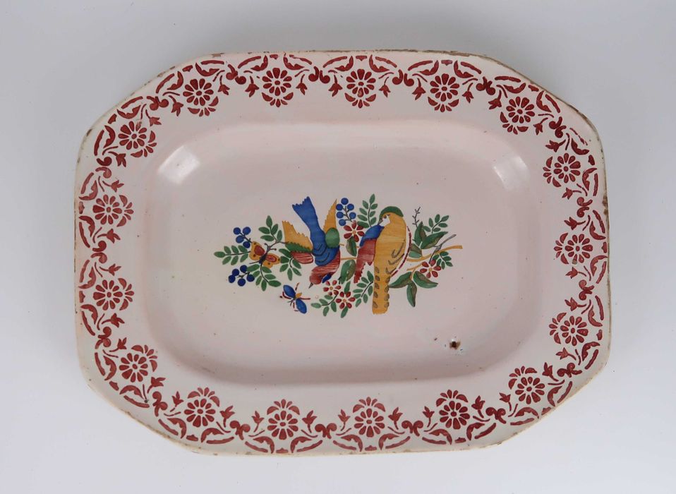 Travessa faiança antiga - Pássaros