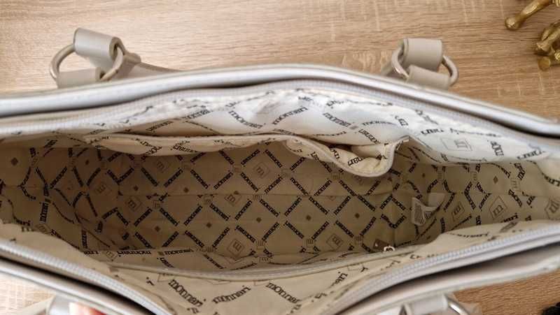Monnari torebka szara ażur dekor modna elegancka logowana Nowa