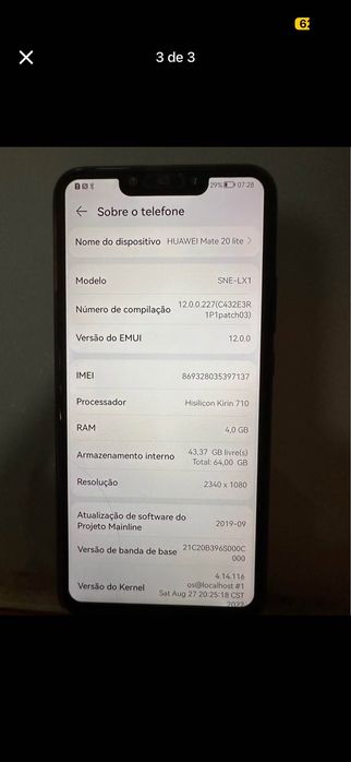 Telemóvel Huawei mate 20 lite