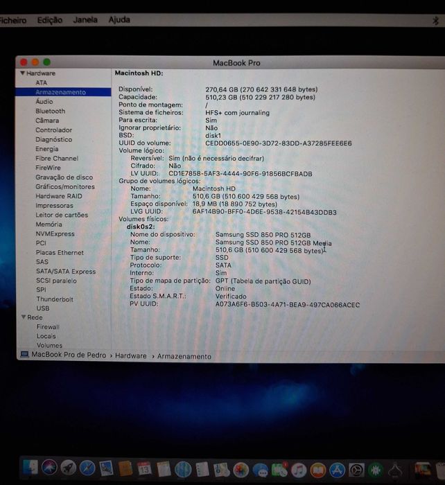 MacBook Pro 13" (i7 | 16GB RAM | SSD 512GB Samsung PRO) – Bateria como Nova (263 Ciclos)