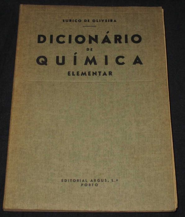 Livro Dicionário de Química Elementar 1947