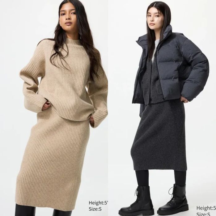 В'язана спідниця UNIQLO з 3D-в'язання суфле (безшовна)