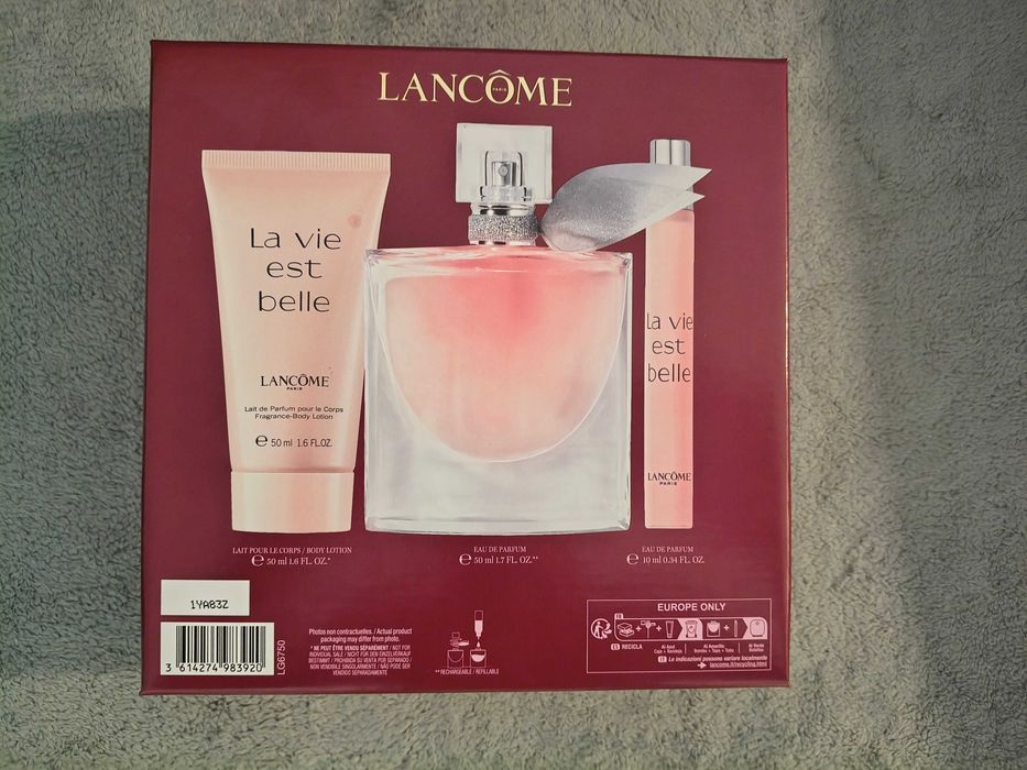 Lancome La Vie Est Belle zestaw 50 ml edp + 50 ml B/L + Miniaturka 10 ml