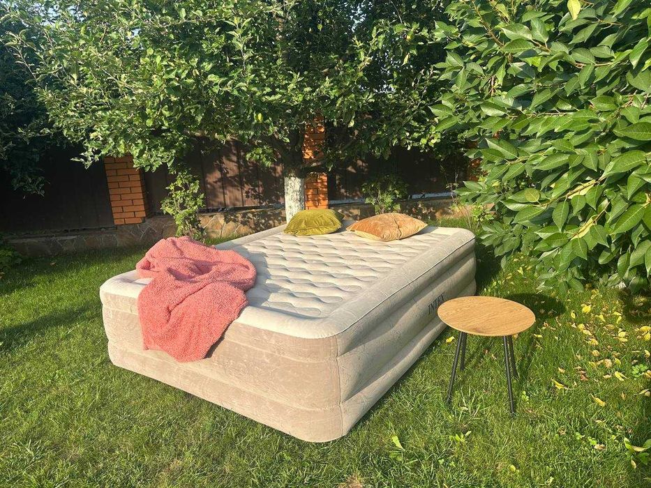 ‼️Надувная кровать двуспальная. Матрас ліжко надувне 203х152х48 Ламзак