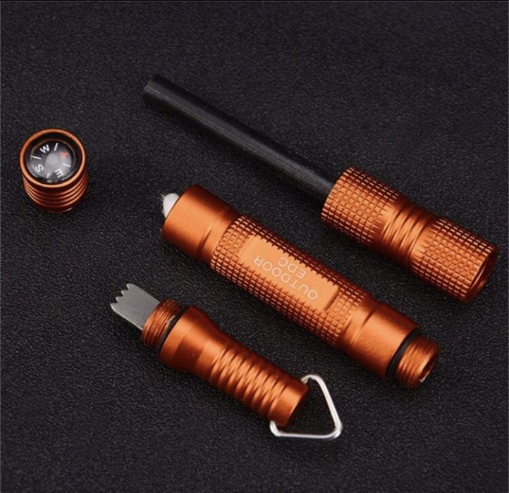 Haste de sobrevivência, Fire Starter e bússola!