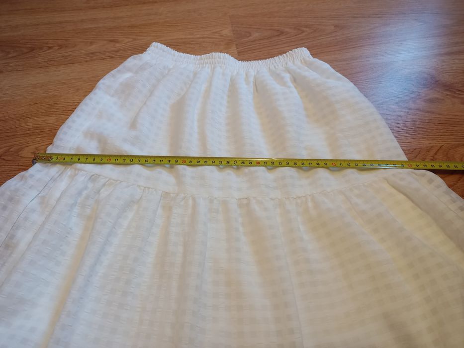 Biała H&M midi maksi spódnica na lato 34/36