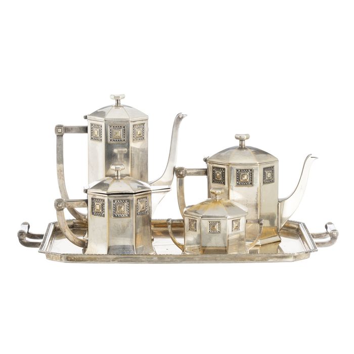 Banho de Prata - Serviço de chá Art Deco