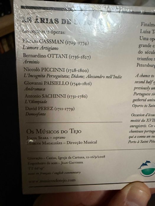 As Árias De Luísa Todi – Joana Seara, Músicos Do Tejo, Marco Magalhães