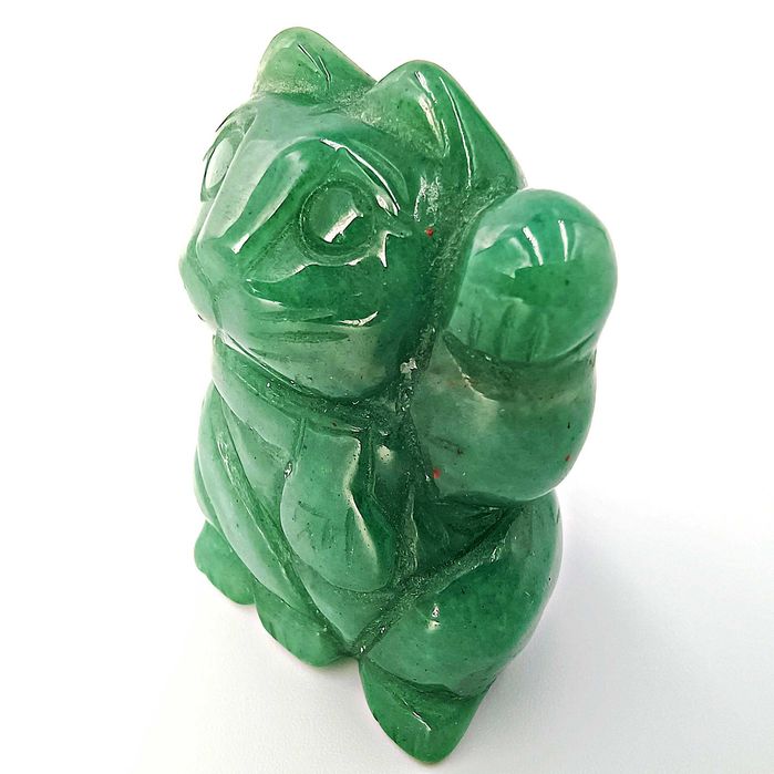 Maneki neko kamień kot witający figurka rzeźba netsuke szczęście