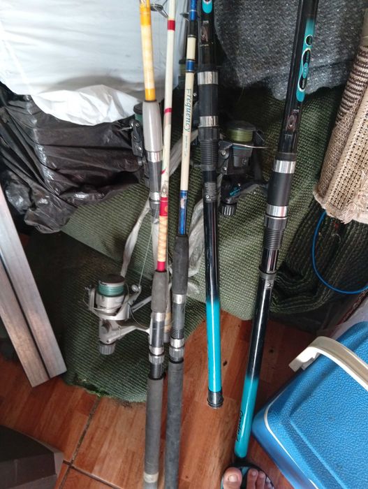 Canas de pesca em bom estado