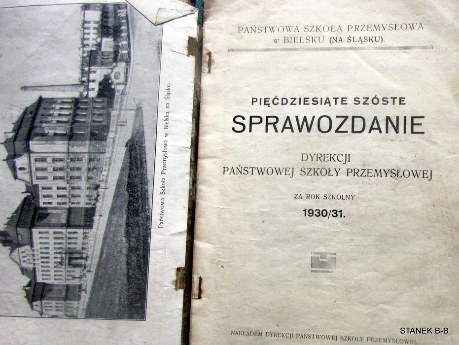 56  sprawozdanie państwowej szkoły przemysłowej bielsko rok 1930/ 1931