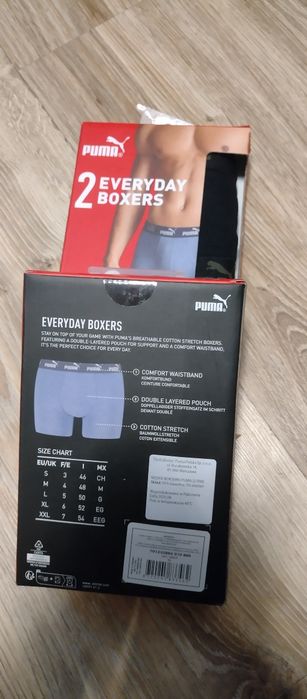 Bokserki męskie puma xl 2pak x 2 komplety 3x czarne raz khaki