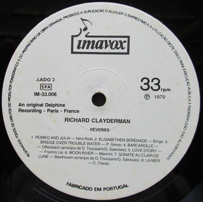 Richard Clayderman - - - - - Rêveries - - - - - LP