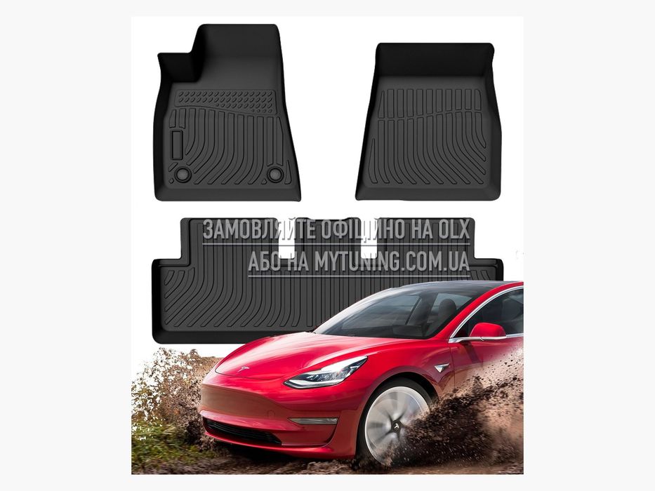 3D килимки Tesla Model 3 2017–2024 в салон | Havoc