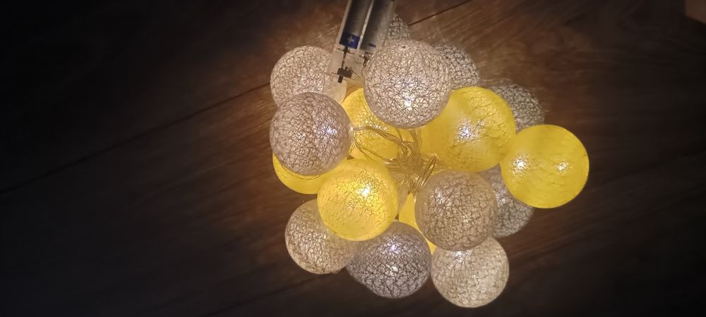 Girlanda łańcuch dekoracyjny Cottonballs na baterie