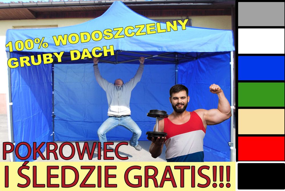Namiot MOCNY Handlowy 3x3 30kg Pawilon Expresowy Targowy 3x2 3x4,5 3x6