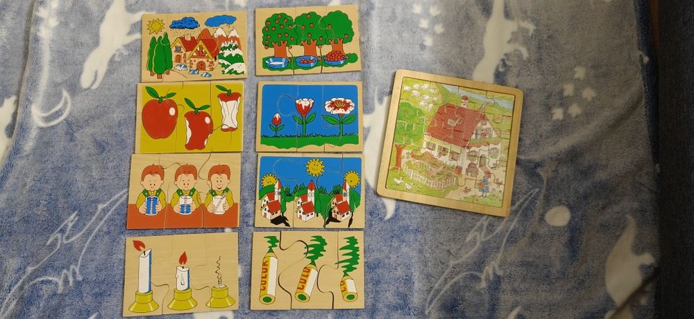 Drewniana układanka puzzle dla dzieci