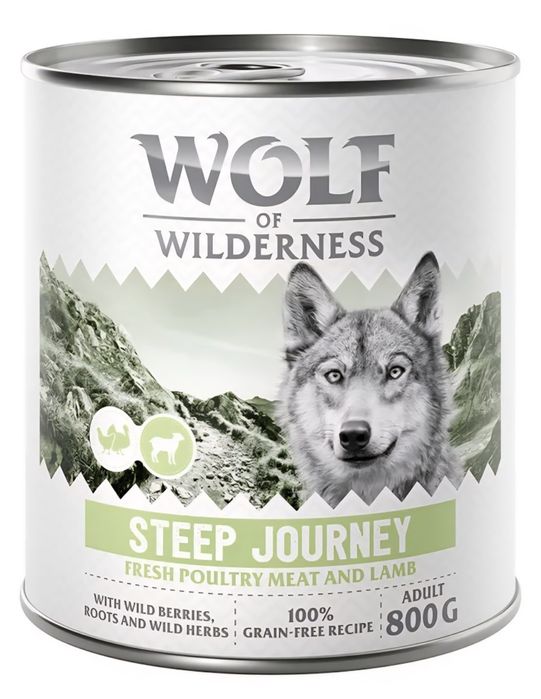 12x800g Wolf Wilderness MIX SMAKÓW bez ZBÓŻ Wysokiej jakości karma mię