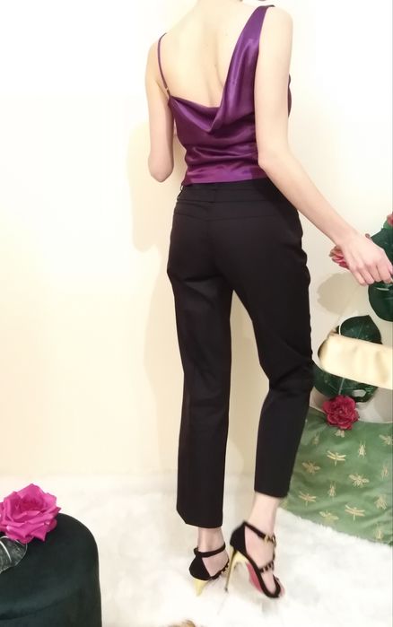 Quiet Luxury Elegant Black pants Czarne eleganckie spodnie na kant