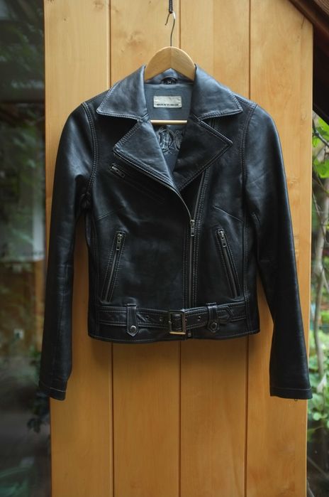 czarna klasyczna skórzana ramoneska Rock and Blue rockowa kurtka skóra