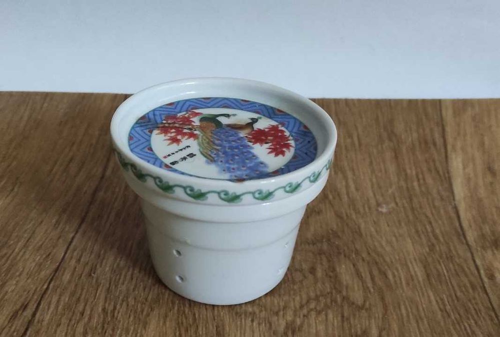 Заварник в чашку з кришкою (порцеляна, Китай)