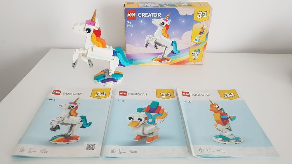 Klocki 3w1 lego creator 31140 jednkrożec, konik morski i paw