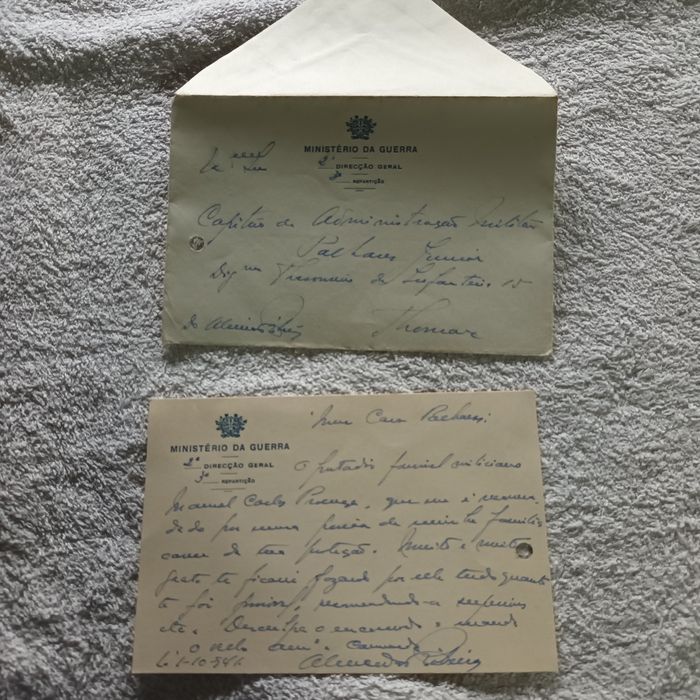 Antigas cartas ministério da guerra