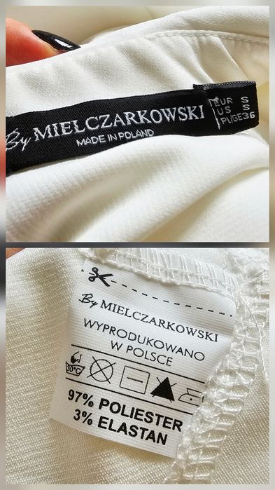 Nowa biała bluzka z kołnierzykiem i  wstążkami, Mielczarkowski, rozm S
