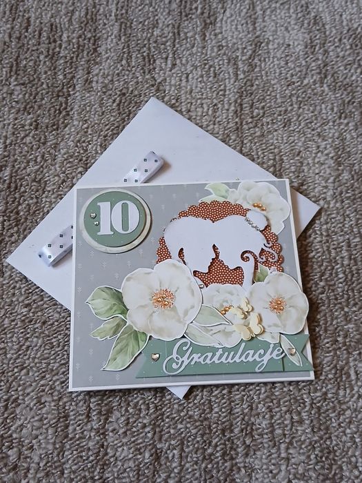 Kartka okolicznościowa z okazji 10 Rocznicy Ślubu, hand made