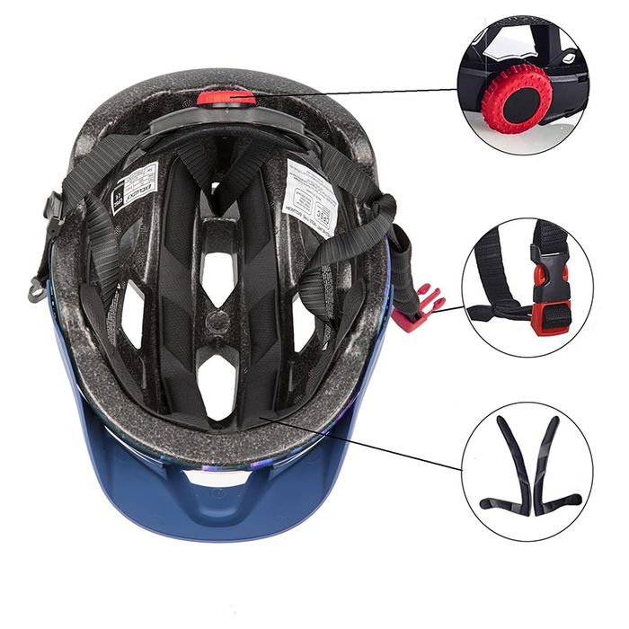 Kask rowerowy z daszkiem miejski rozmiar M 50-57 cm