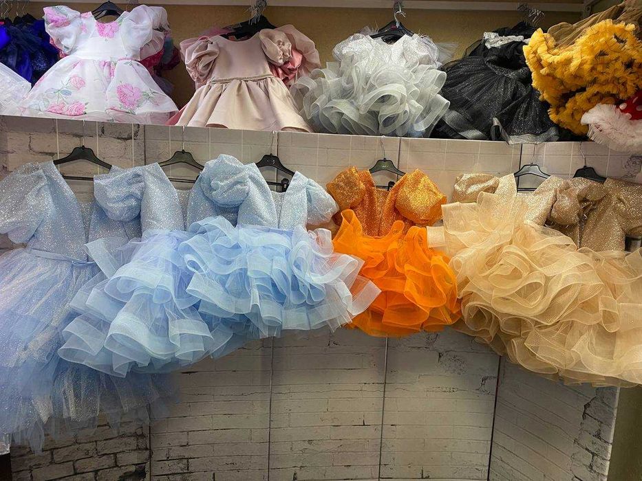 Сукня плаття золото рожеве блакитне 2-8 років помаранчеве блакитне