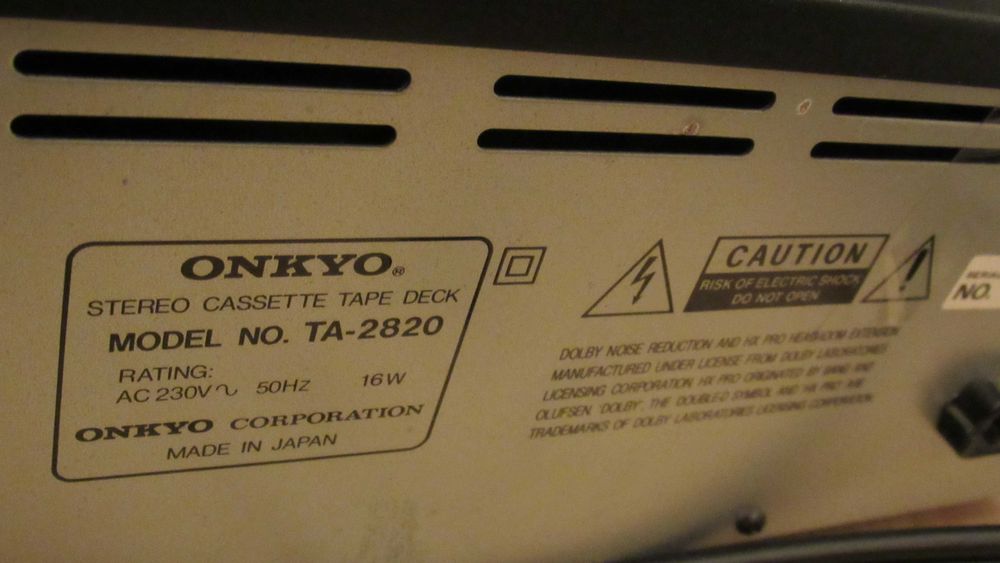Deck cassetes Onkyo TA-2820 hi fi áudio
