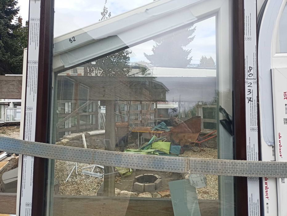 Okno łukowe pc fix 80/237  brąz