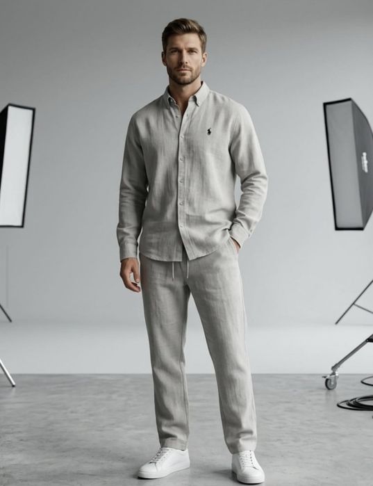 Мужской льняной костюм Polo Ralph Lauren  опт. Роз