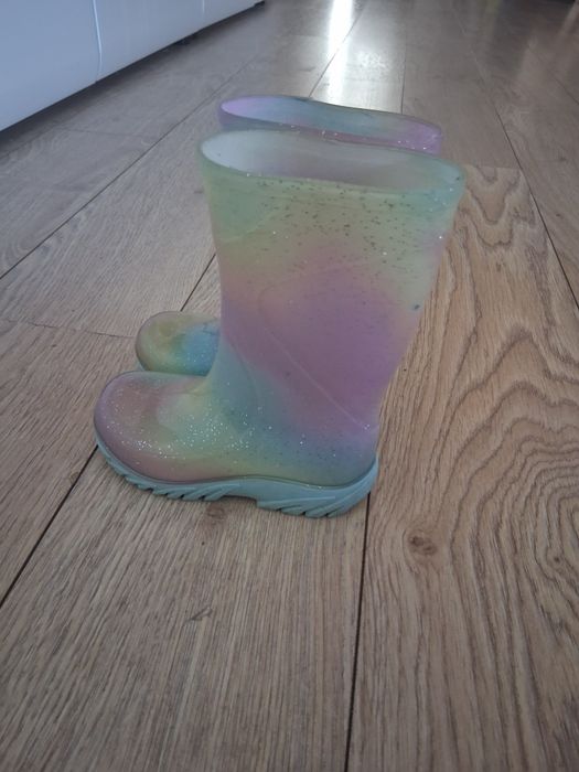 Kalosze dla dziewczynki z brokatem, rozmiar 23/24