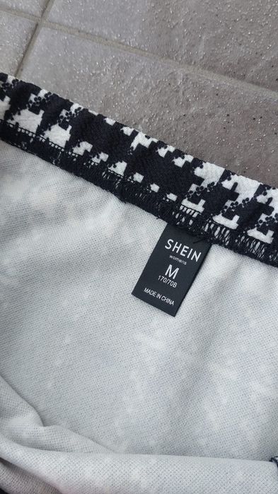 Spódnica mini krata rozcięcie M 38 Nowa Shein