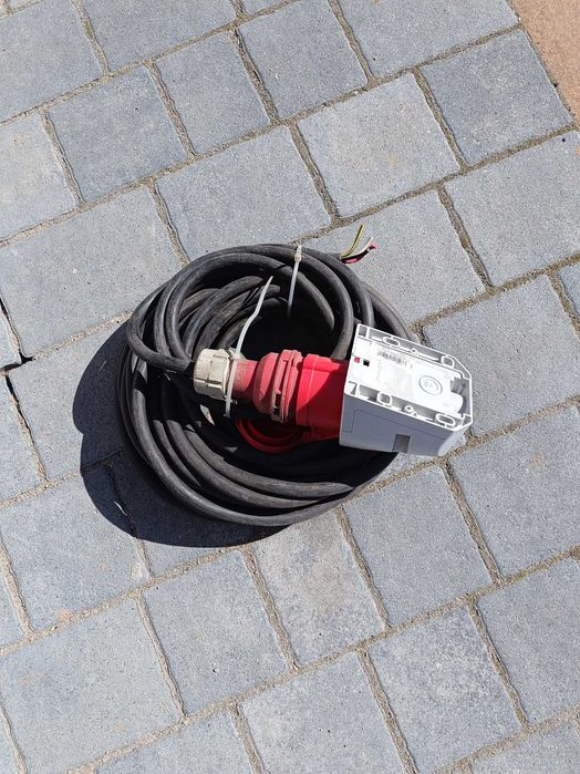 przedłurzacz 400v 5x2,5 gumowy 15mb z wtyczką i gniazdem