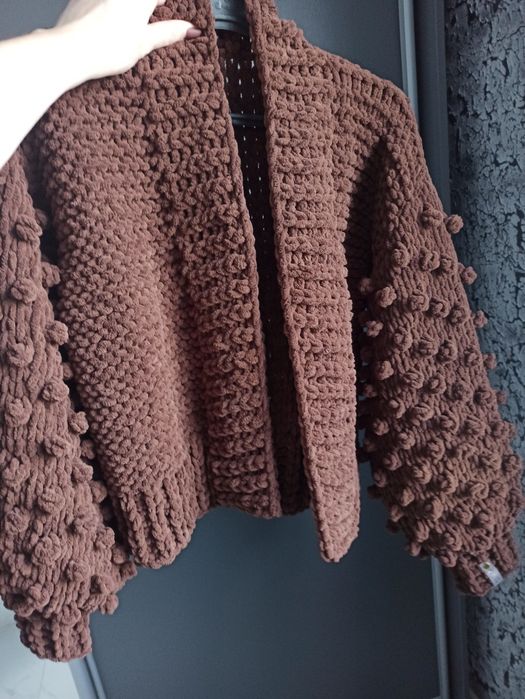 Кардиган вязаний з плюшевої пряжі