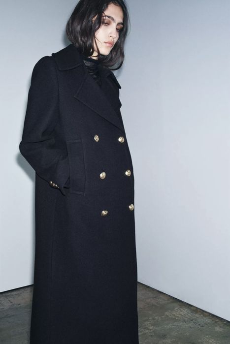 Довге пальто zw collection із змішаної вовни