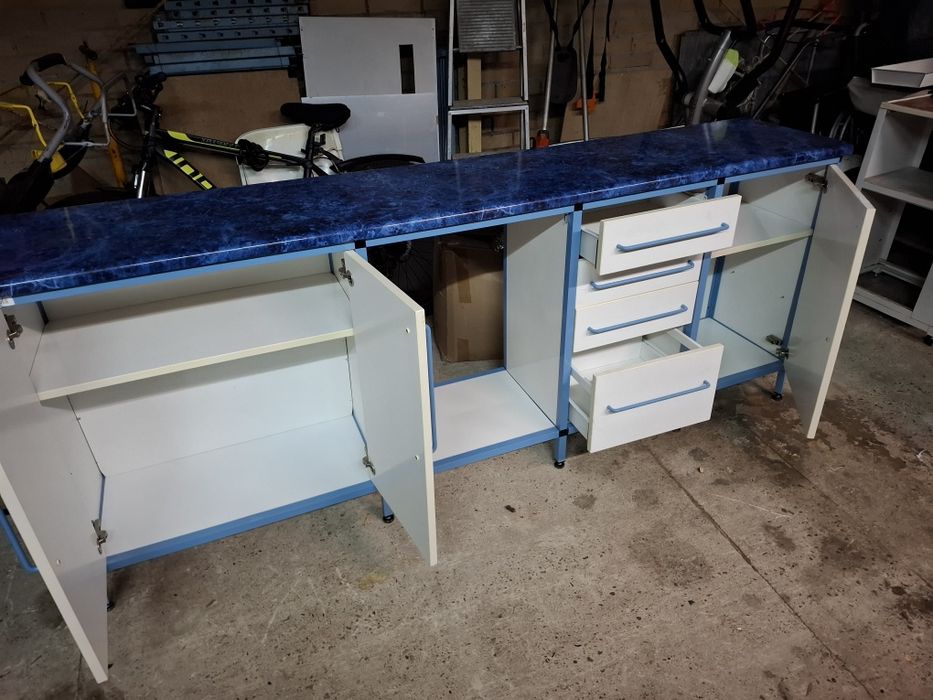 Szafka warsztatowa 220cm – ALUMINIOWY stelaż, Garaż