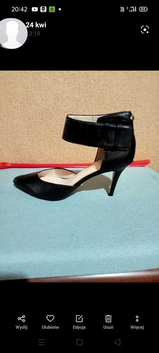 Buty Stockholm, nowe, czarne ze skóry, rozm.38.