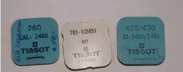 Zestaw części  TISSOT Original NOS (New Old Stock) – Vintage, Kalibry 781-1, 2400, 741, 782-1