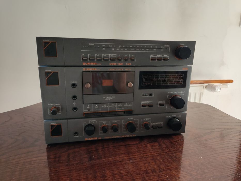 Zestaw muzyczny retro radio radioodtwarzacz kaseta UNITRA