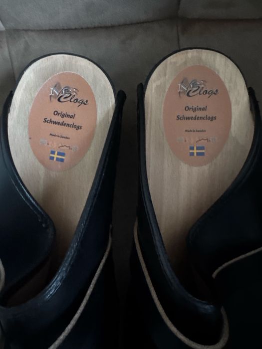 Meskie nowe drewniaki skorzane roz 45