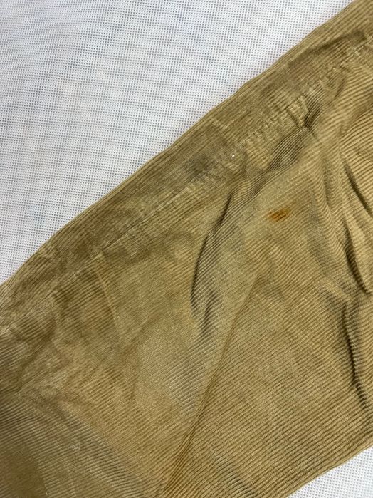 Supreme logo corduroy pants brown cream spodnie
